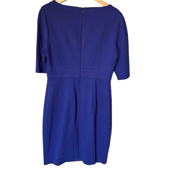 TRINA TURK Dress Womens Size 10 Indigo Blue Sheath Half Sleeve Career Office - Picture 3 of 7